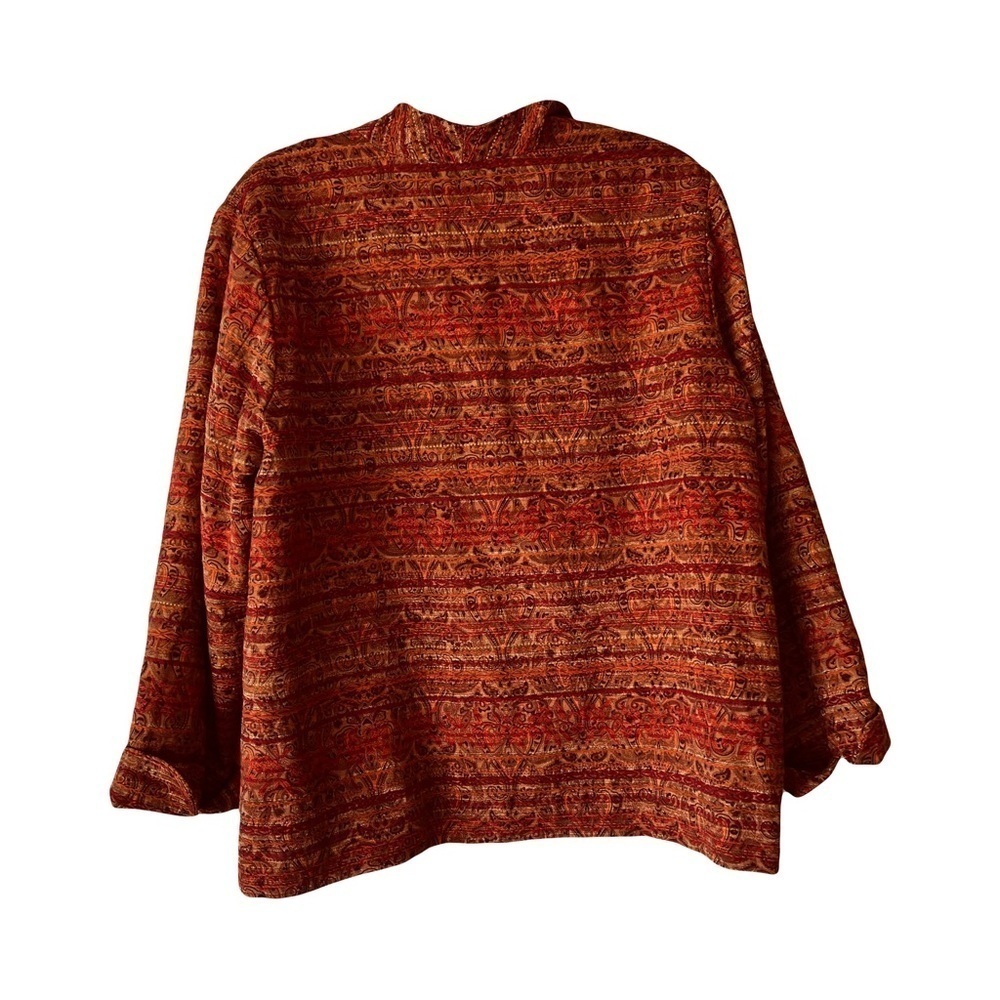 Coldwater Creek Red & Orange Patterned Blazer Jacket